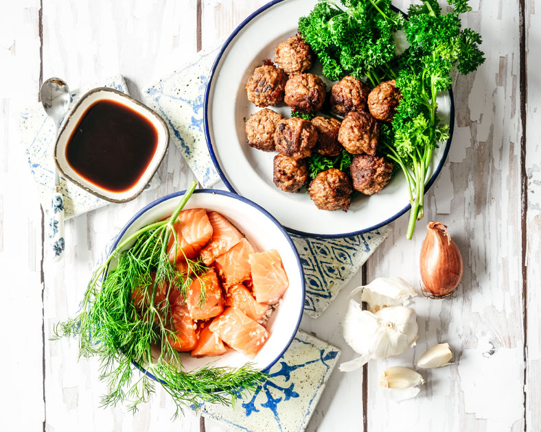 marinierte Lachswürfel